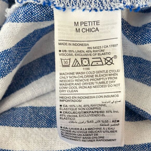 Old Navy Women's Petite Fit & Flare Midi Dress Blue Striped Size M - Picture 3 of 11